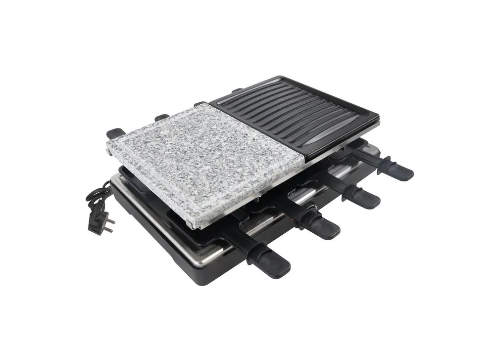 FIVMEN Raclette Grill Tischgrill Elektrisch Antihaftbeschichteter Grillplatte