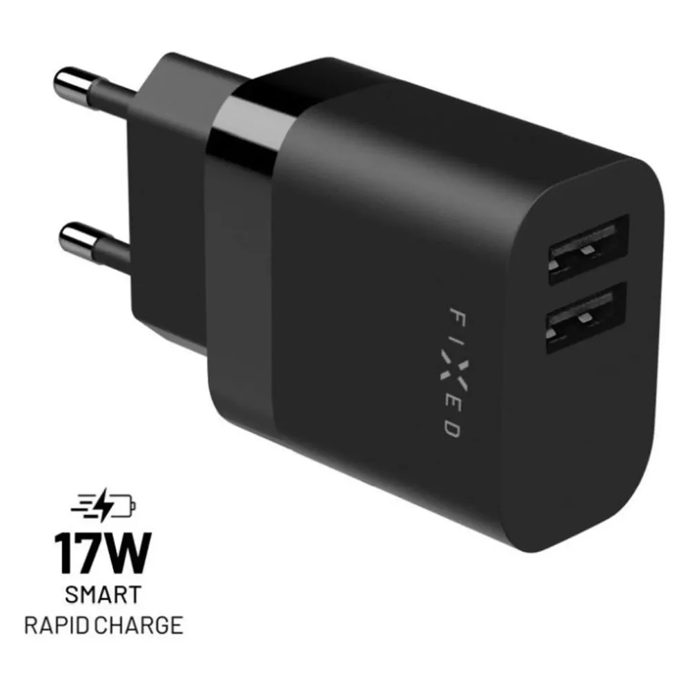 Fixed Dual USB Travel Charger FIXC17N-2U-BK