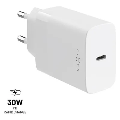 Fixed 30W Netzladegerät mit USB-C-Ausgang und PD-Unterstützung weiss