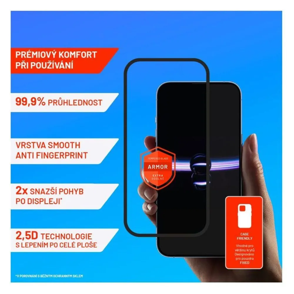 Fixed FIXGA-1201-BK - Schutzfolie Armor Full Cover 2.5D Tempered Glass iPhone 15
