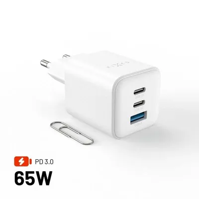 Ladegerät Fixed FIXCG65M-2C1A-WH 65W GaN 2x USB-C 1x USB-A Quick Charge