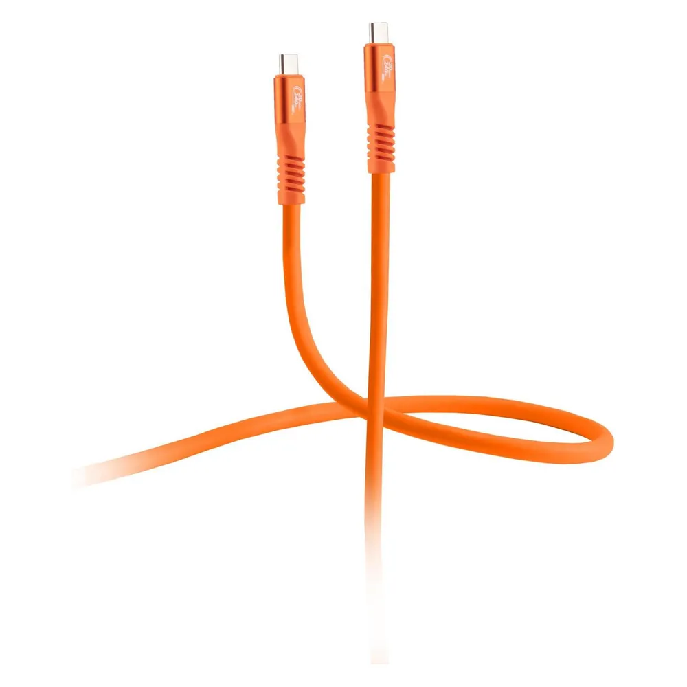 Flexline -USB-C Ladekabel, USB 3.2, 240W, orange, 0,25m