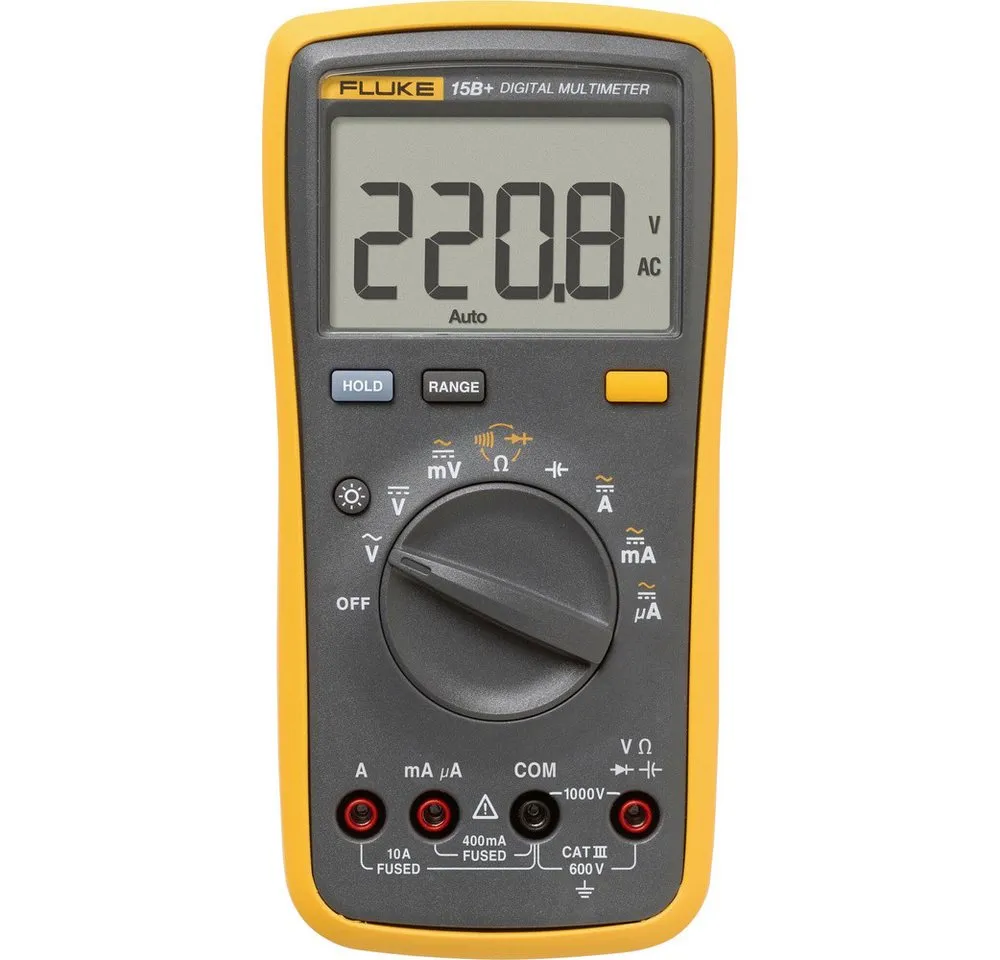 Fluke Spannungsprüfer Fluke 15B+/EUR Hand-Multimeter digital CAT III 600 V Anzeige (Counts,