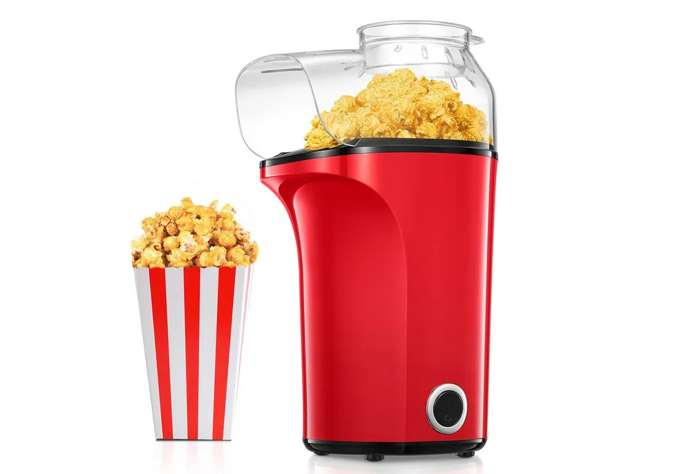 FOHERE Popcornmaschine Professioneller Heißluft-Popcornmaschine mit 4L Kapazität, 99% Pop-Rate, Antihaft-Beschichtung, Einfache Reinigung