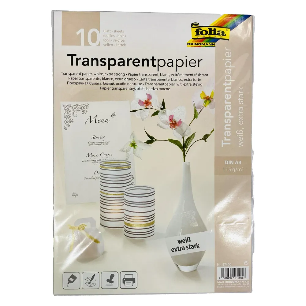 Folia Transparentpapier extra stark weiss