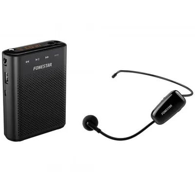 Fonestar ALTA-VOZ-W30 Tragbarer Sprachverstärker USB/MicroSD/MP3 mit kabellosem Mikrofon schwarz