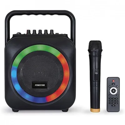 Fonestar BOX-35LED Bluetooth-Lautsprecher mit Karaoke 35W Schwarz