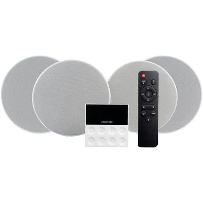 Fonstar KS-WALL 4 Wandverstärker-Set und 4 Deckenlautsprecher Bluetooth/USB/FM/AUX