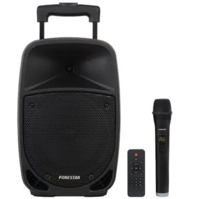 Altavoces Fonestar Malibu-308 Portable Bluetooth 100W con micrófono inalámbrico UHF y trolley