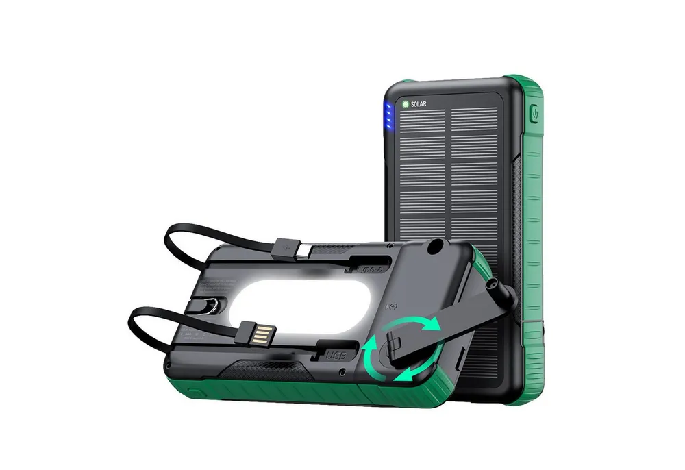 fontastic Crank Solar Powerbank 10000mAh Kurbel USB-C Outdoor Solar Powerbank
