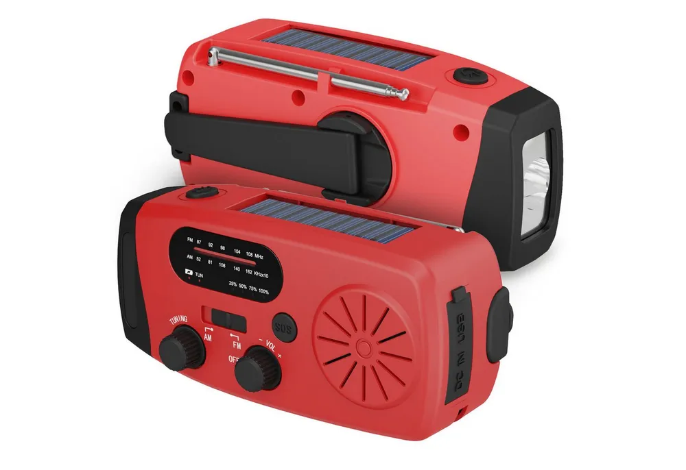 fontastic Rock Notfallradio mit Kurbel und Solar Powerbank 4000mAh Notfallradio (AM/FM/WB Digital Radio, Notfallradio, Kurbelradio, Solar Radio, Blackout Vorsorge, Camping)