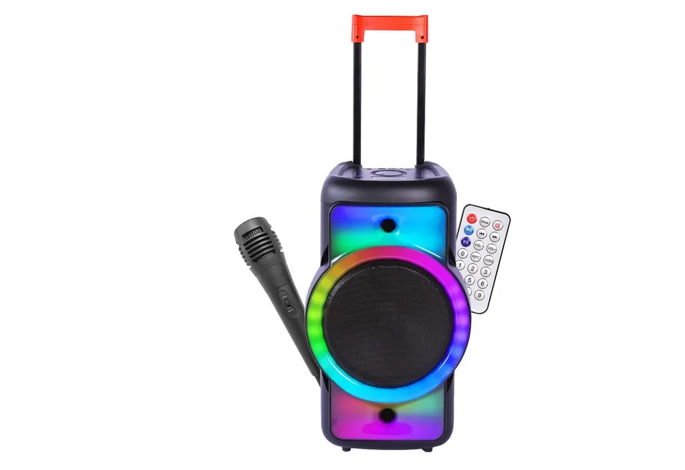 fontastic Rokka Party Lautsprecher mit Mikrofon Bluetooth LED Lichtshow Bluetooth-Lautsprecher (40 W)