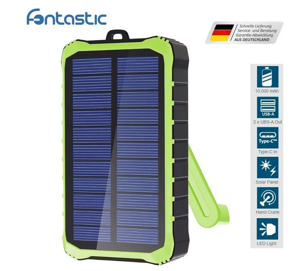 fontastic Solar Power Bank Crank10 Solar Powerbank