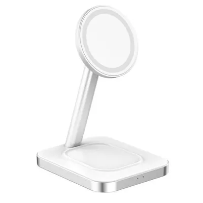 Force Power F150371 3-in-1-Induktionsladegerät, kompatibel mit Magsafe 15 W, Weiß