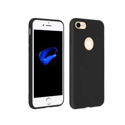 Forcell Soft Touch Schwarze Silikonhülle für iPhone 7/8