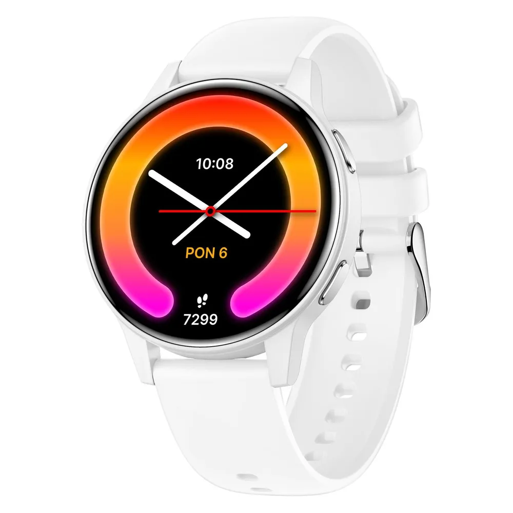 Forever iGo Watch 4 JW-600 Bluetooth 46mm AMOLED Weiß IP67 Pulsmesser Schlafmonitor