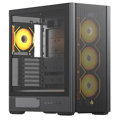 ATX Tower Forgeon Noxis Airflow Mesh Schwarz ARGB, 4 Lüfter, USB-C