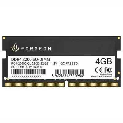 Arbeitsspeicher RAM Forgeon Cyclone PLUS 4GB 1x4GB DDR4 3200MHz CL22 Schwarz SO-DIMM