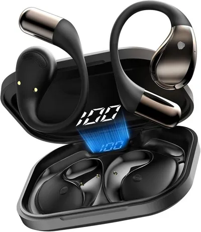 Forrlite 2026 Neue Open Ear Kopfhörer, In Ear Kopfhörer Bluetooth 6.0 Open-Ear-Kopfhörer (60H Spielzeit, IPX7 wasserdichte Bluetooth Open-Ear Sport Kopfhörer, Kopfhörer Kabellos Bluetooth HiFi Stereo mit Ohrhaken, ENC Noise Cancelling, HD-Mikrofon, kraftvollem Bass und komfortabler Passform für Sport, Büro und Alltag)