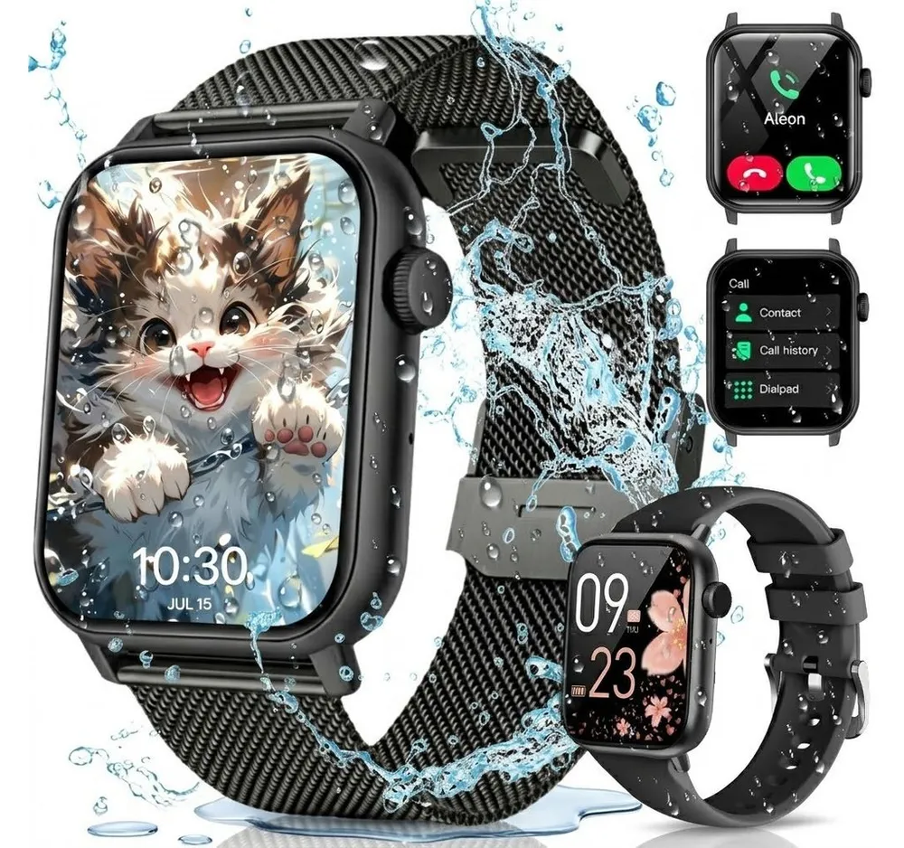 Forrlite 2026 Neues Smartwatch Damen Herren mit Telefonfunktion, Smartwatch Smartwatch (1.85'' HD Fitnessuhr,Smart Watch for Women mit 200+ Sportmodi,Fitness Tracker mit Herzfrequenz,SpO2,Schrittzähler & Schlafmonitor,IP68 für iOS Android cm)