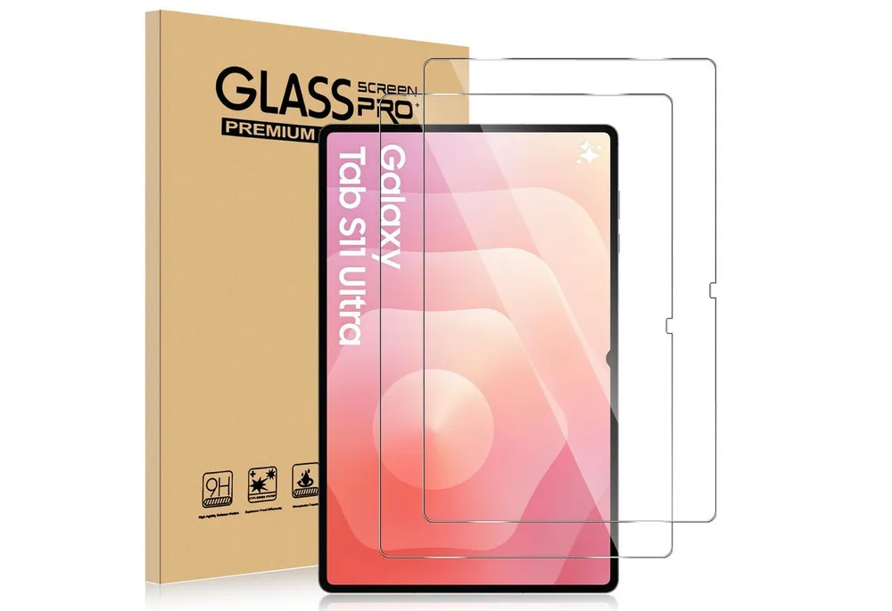 Forrlite Displayschutzfolie Panzerglas für Samsung Galaxy Tab S11 Ultra 14,6 Zoll, [2 Stück], 9H Härte Gehärtetes Glas Displayschutz Schutzfolie, Blasenfrei, Anti-Kratzer Displayschutzfolie, Kompatibel mit Galaxy Tab S11 Ultra (SM-X930 / SM-X936B)
