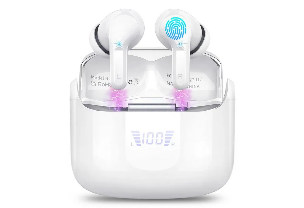 Forrlite In Ear Kopfhörer,Bluetooth Kopfhörer,2026 Kopfhörer Kabellos In-Ear-Kopfhörer (4 ENC Noise Cancelling Mics, IP-X7 Wasserdicht Headphones Sport, 3g USB-C in Ear Ohrhörer, Bluetooth 5.4,48 Std Hi-Fi Stereo Tiefer Bass Wireless Earbuds)
