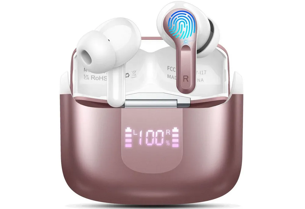 Forrlite In Ear Kopfhörer,Bluetooth Kopfhörer,2026 Kopfhörer Kabellos In-Ear-Kopfhörer (4 ENC Noise Cancelling Mics, IP-X7 Wasserdicht Headphones Sport, 3g USB-C in Ear Ohrhörer, Bluetooth 5.4,48 Std Hi-Fi Stereo Tiefer Bass Wireless Earbuds)