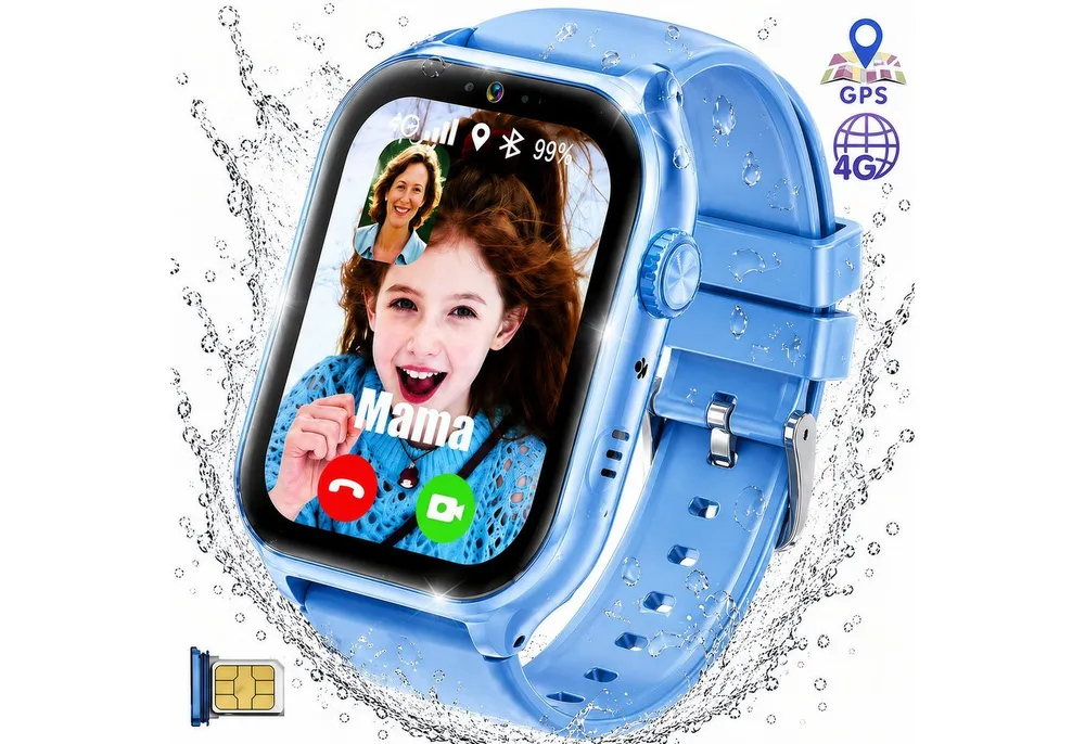 Forrlite Kinderuhr Smartwatch Kinder mit GPS und 4G, Installierbare APP Smartwatch