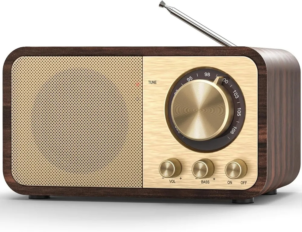 Forrlite Radio, Digitalradio, Retro Radio mit Bluetooth, FM-Radio Radio (Unterstützt die Musikwiedergabe von TF-Karte, USB-Stick und AUX-Eingang, uBerdem unterstützt er UKW-Radio für Nachrichten und Musik., 1800-mA-Lithium-Akku bietet eine Laufzeit von 3-5 Stunden, Vintage Radios with AUX/USB, Radio for Kitchen/Bedroom/Office)