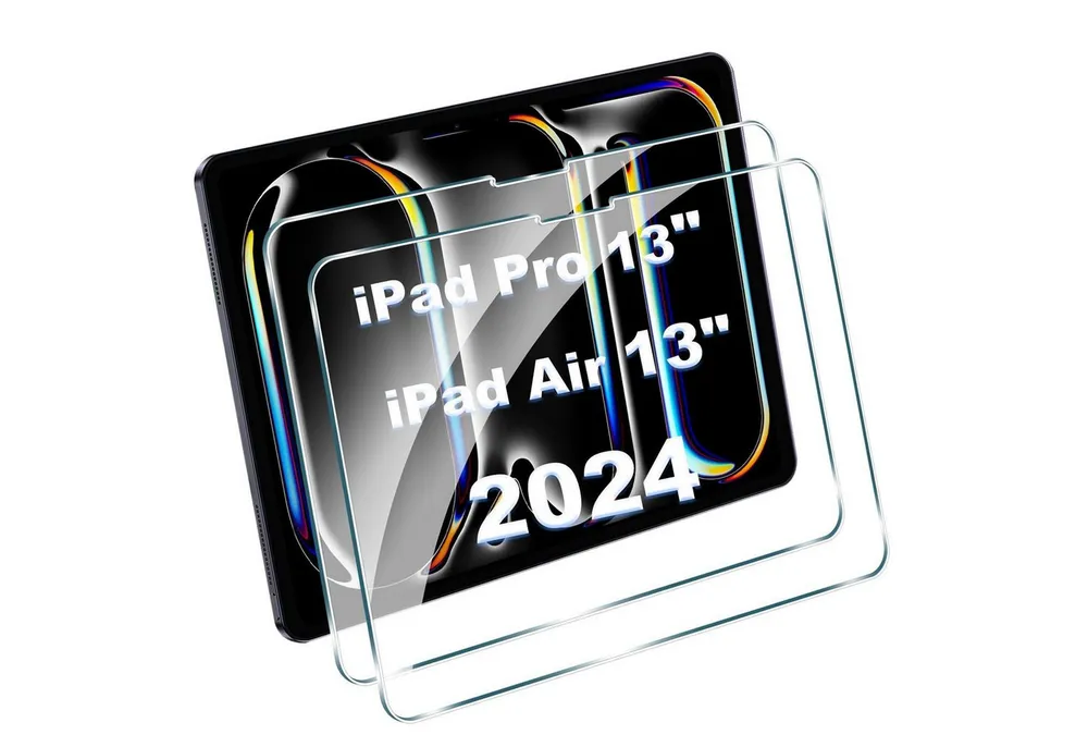 Forrlite Schutzfolie Panzerglas für iPad Pro 13/iPad Air 13 Zoll 2025/ 2024 Schutzfolie, (Displayschutz Kompatibel mit iPad Air 13/iPad Pro 13 Zoll, iPad Air 13 Zoll (2025 M3/2024 M2)/ iPad Pro 13 Zoll 2024 (M4), 9H Härte 2.5D[Hohe Auflösung][Anti-Bläschen][Anti-Kratzen]