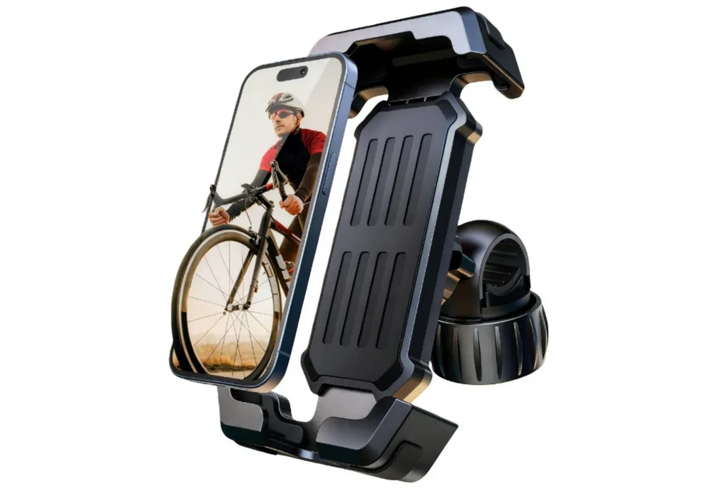 Forrlite Smartphone-Halterung Handyhalterung Fahrrad, Handyhalter Motorrad360° Lenker Halter, (Stabile Handyhalterung Fahrrad & Motorrad, ideal für 5,1–6,8", Metall, mit Sicherheitsverschluss, 1-tlg., 360° Drehgelenk & Silikonschutz, wasserdicht–werkzeuglos montierbar, für Fahrrad, Motorrad)