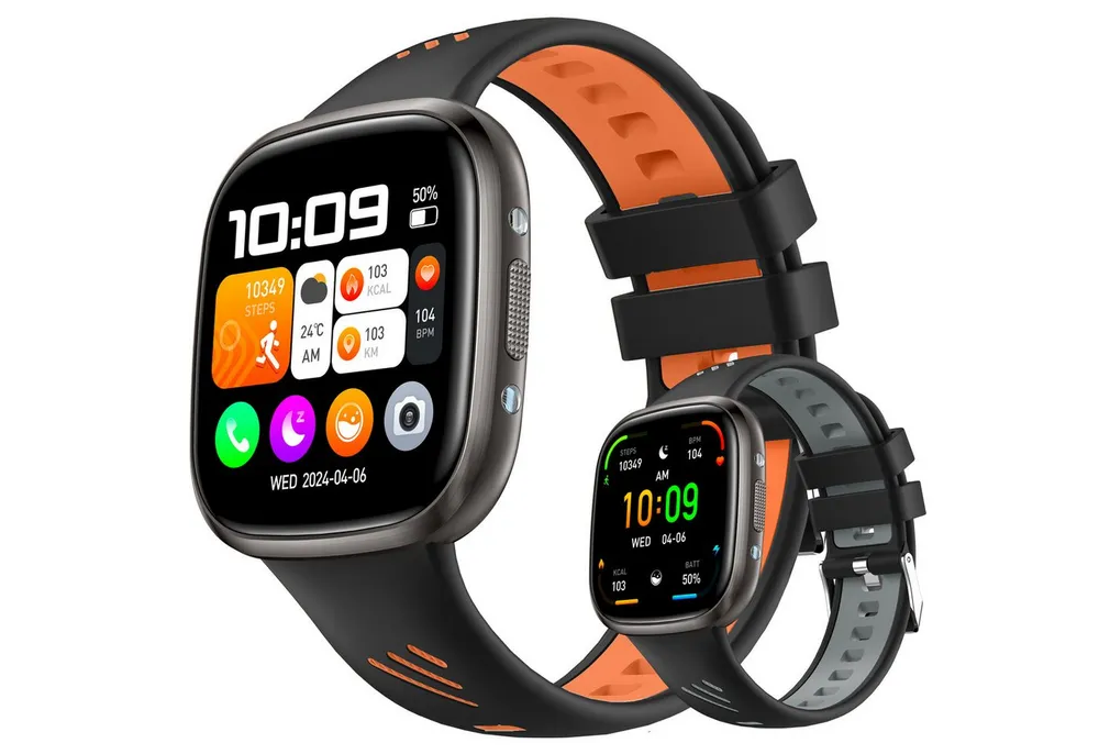 Forrlite Smartwatch Damen Herren, Touch Fitnessuhr mit Telefonfunktion Smartwatch (1,72 Zoll) Smart Watch Fitness Tracker Uhr mit Pulsmesser, Schlafmonitor Schrittzähler Musiksteuerung,Sportmodi, Aktivitätstracker, IP68 Wasserdicht Sportuhr für Geschenke