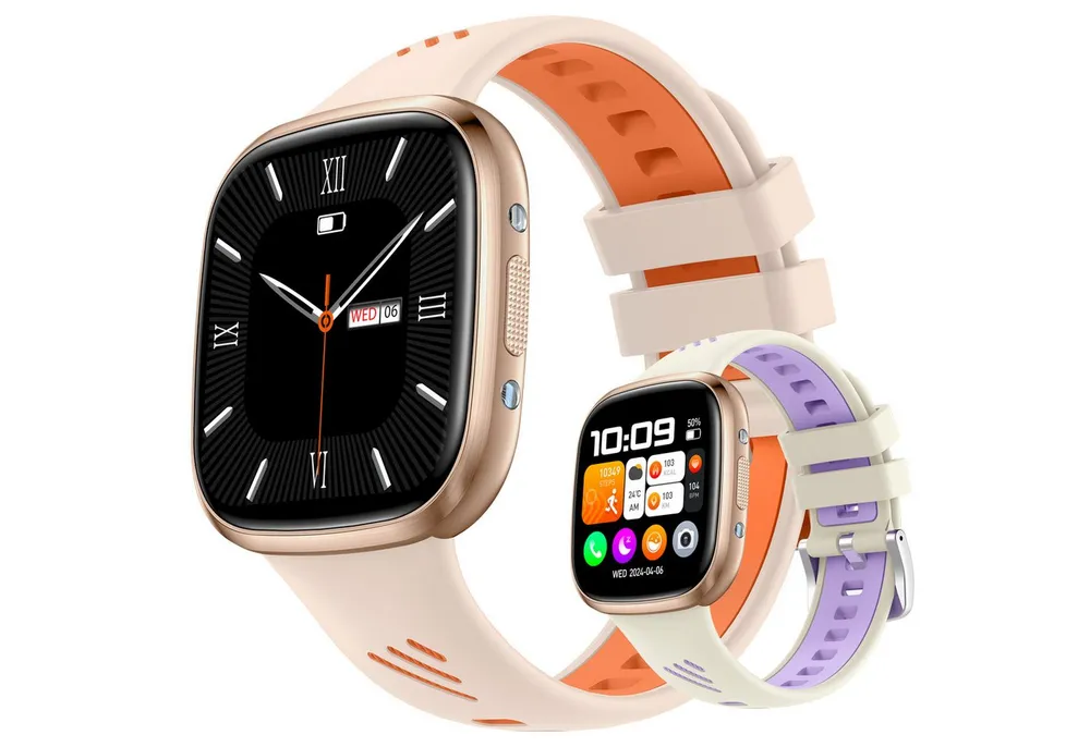 Forrlite Smartwatch Damen Herren, Touch Fitnessuhr mit Telefonfunktion Smartwatch (1,72 Zoll) Smart Watch Fitness Tracker Uhr mit Pulsmesser, Schlafmonitor Schrittzähler Musiksteuerung,Sportmodi, Aktivitätstracker, IP68 Wasserdicht Sportuhr für Geschenke