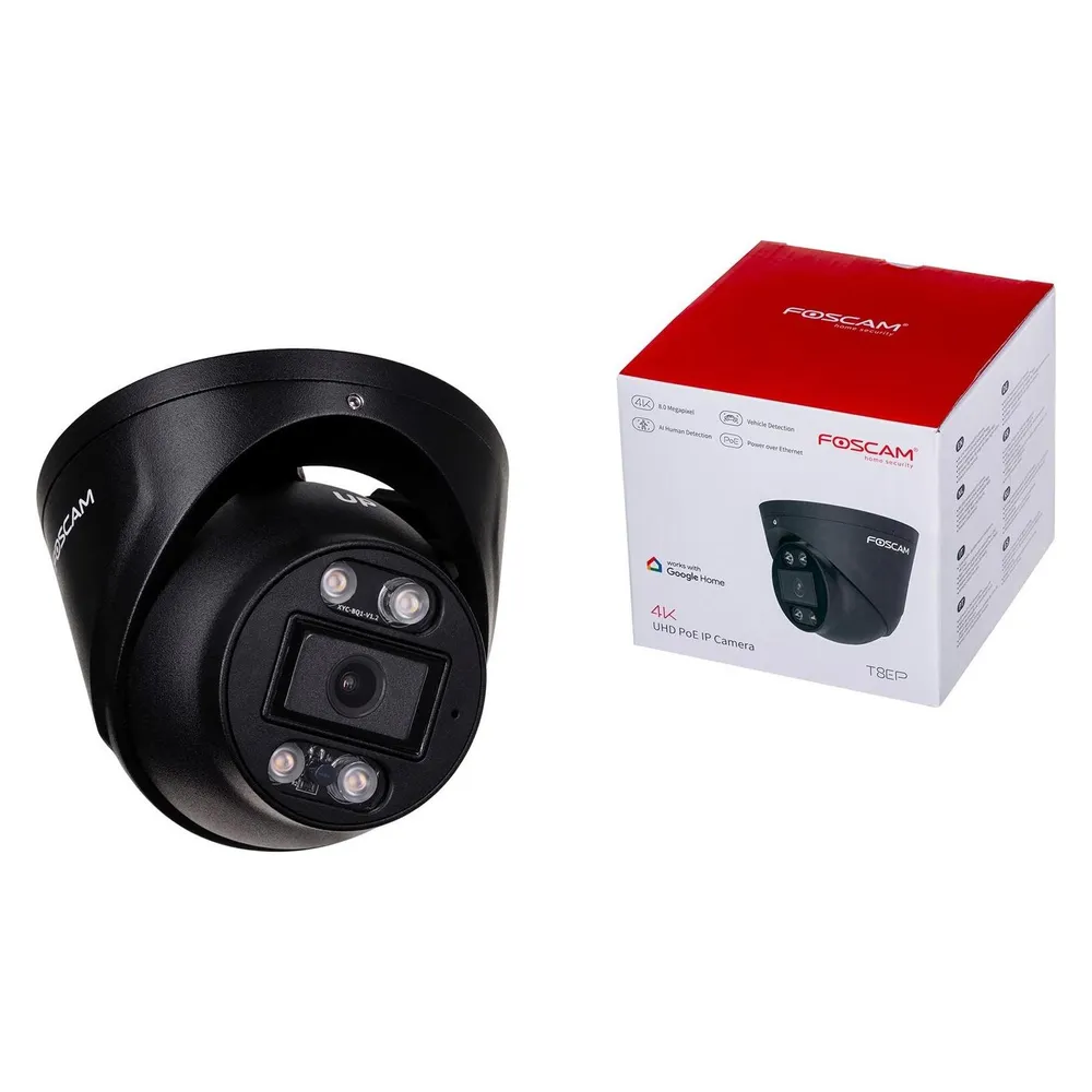 Foscam T8EP, UHD PoE IP turret camera beveiligingscamera (1280 x 720 Pixels, 3840 x 2160 Pixels)