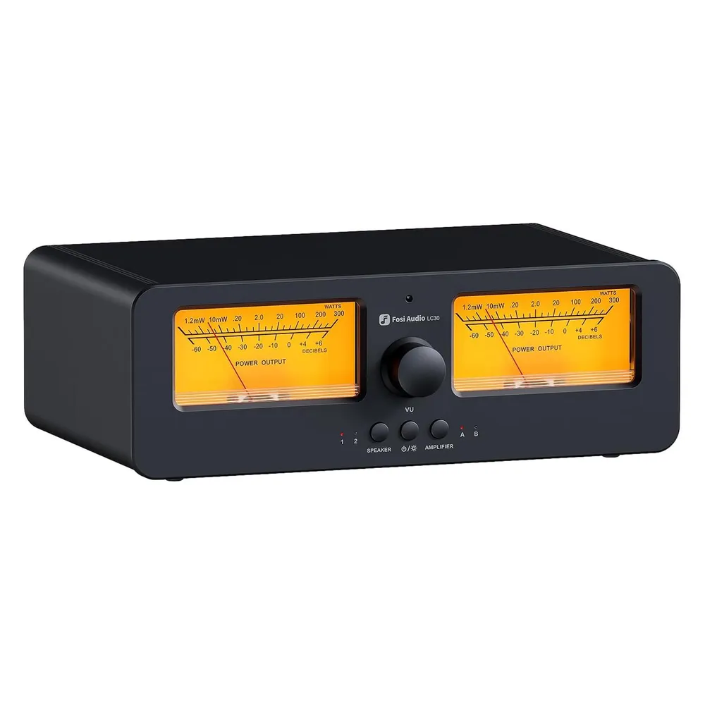 Fosi Audio LC30 2-Wege Audio-Schalter mit VU-Meter – HiFi-Verstärker