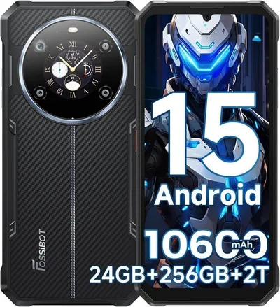 Fossibot F109 6,75" 24GB+256GB Handy ohne Vertrag 10600mAh Android 15 Outdoor Smartphone (17,1 cm/6.75 Zoll, 256 GB Speicherplatz, 50 MP Kamera, 1.32 Dual Bildschirm, 50MP Kamera, IP68/IP69K, Dual SIM 4G/NFC/Face ID)