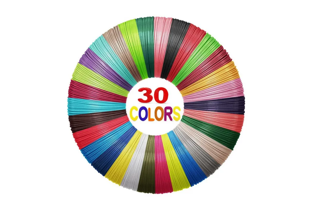 FOUORTUNATE-BEE 3D-Drucker PLA Filament 30 Farben für 3D-Stift 1,75 mm,150 m FilamentNachfüllung, 3D-Stift Nachfüllungen kompatibel mit MYNT3D & SCRIB3D