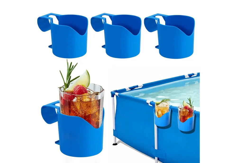 FOUORTUNATE-BEE Flaschenhalter 4er Pool Getränkehalter Poolrand Getränkehalter für Becher Glas, (4-St), Pool Getränkehalter für Handy Cocktails Spa Whirlpool Party