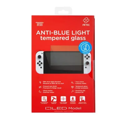 FR-TEC Anti-Blaulicht-Schutzglas aus gehärtetem Glas für Nintendo Switch Oled