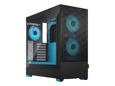 Fractal Design Pop Air RGB Cyan Core TG Clear Tint - Schwarz - Glasfenster