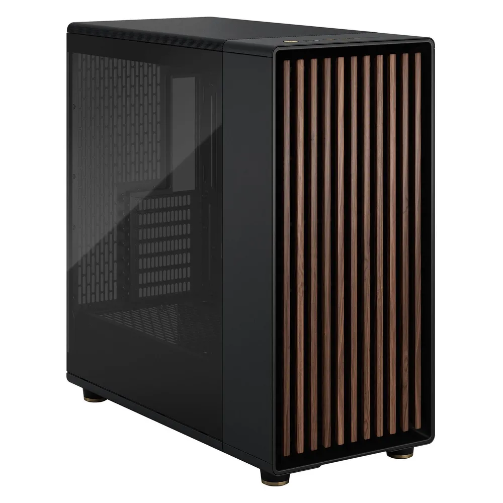 PC-Gehäuse Fractal Design North XL TG Charcoal Dark gehärtetes Glas Holzfront