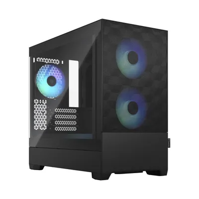 Fractal Design Pop Mini Air Tower, schwarzes Micro-ATX/Mini-ITX-Gehäuse, gehärtetes Glas