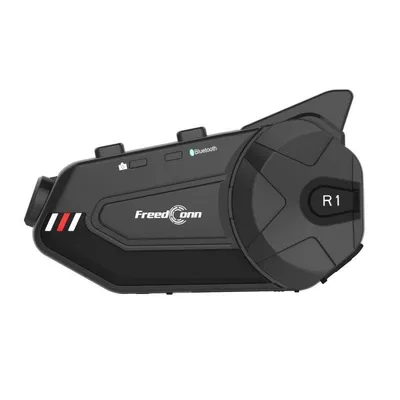 Intercom Freedom R1 Plus kabellos Bluetooth mit Geräuschunterdrückung, FM-Radio, Kamera, Schwarz
