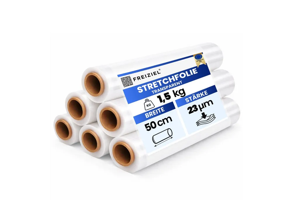Freiziel Schutzfolie 6 x Stretchfolie 50cm 1,5 kg 23my