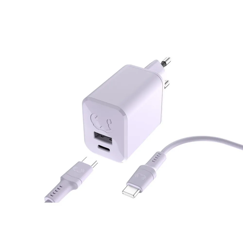 Mini-Charger USB-C und USB-A, PD 45W + USB-C-Kabel 2m, Dreamy Lilac (00220559)