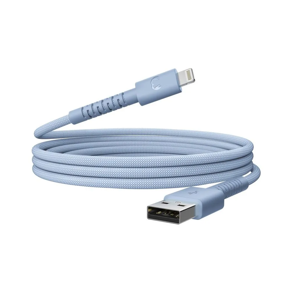 "USB-A zu Lightning silicone geflochtenes Kabel ""FlexWave"" 2m, Vivid Blue (00231880)"