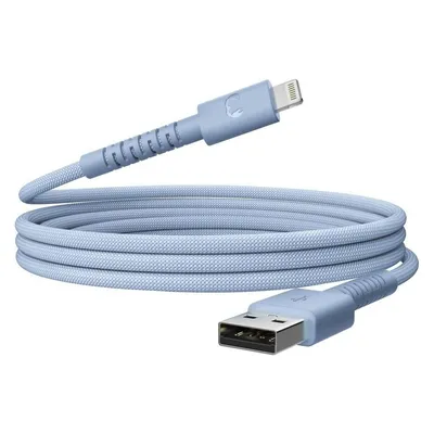 USB-A zu Lightning silicone geflochtenes Kabel "FlexWave" 2m, Vivid Blue