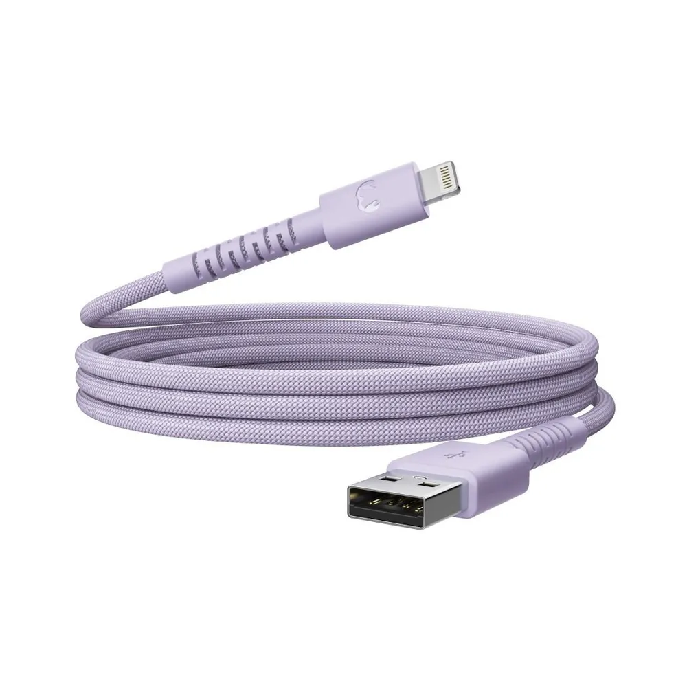 "USB-A zu Lightning silicone geflochtenes Kabel ""FlexWave"" 2m, Dreamy Lilac (00231879)"