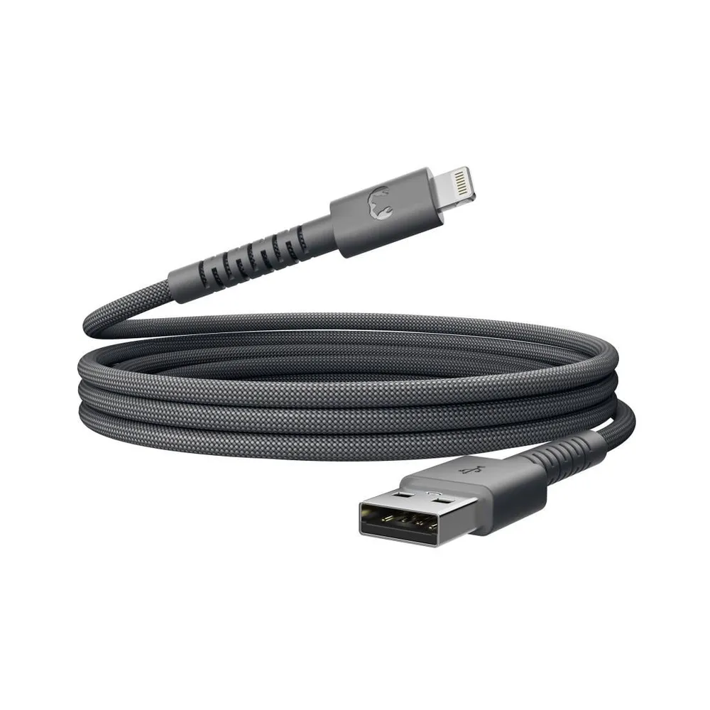 "USB-A zu Lightning silicone geflochtenes Kabel ""FlexWave"" 2m, Storm Grey (00231884)"