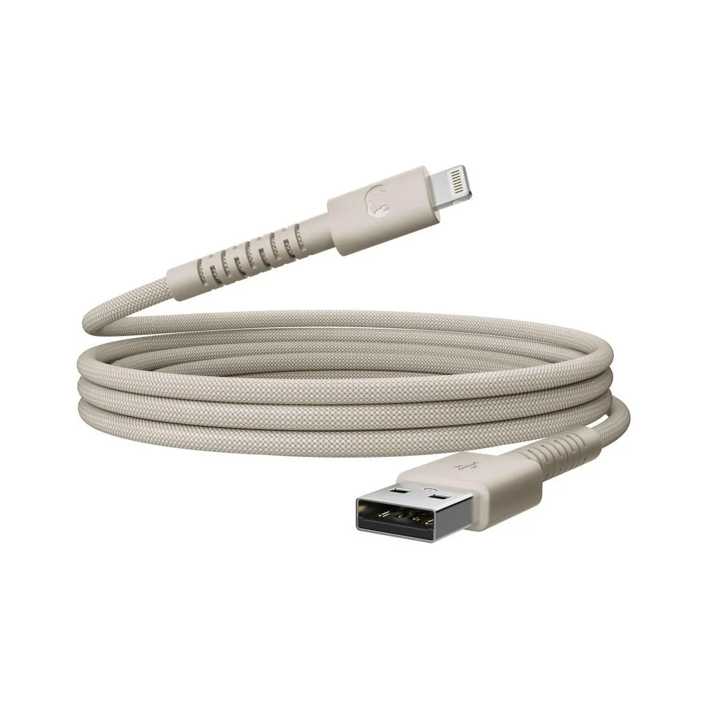 "USB-A zu Lightning silicone geflochtenes Kabel ""FlexWave"" 2m, Silky Sand (00231877)"